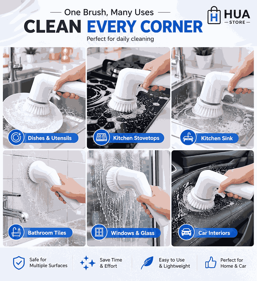 The HUA™ 5-in-1 Electric Cleaning Brush
