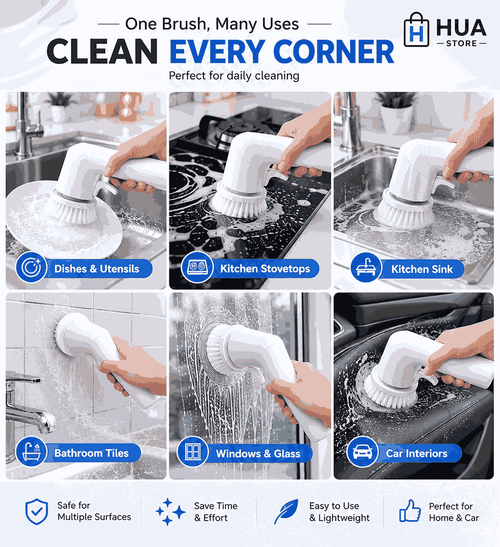 The HUA™ 5-in-1 Electric Cleaning Brush