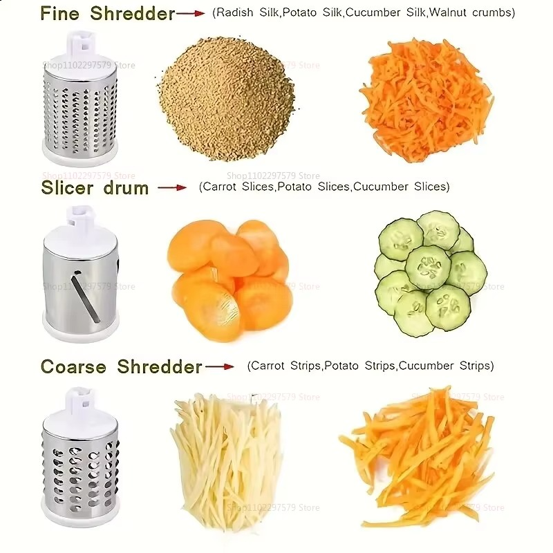The HUA™ 3-in-1 Tabletop Drum Grater