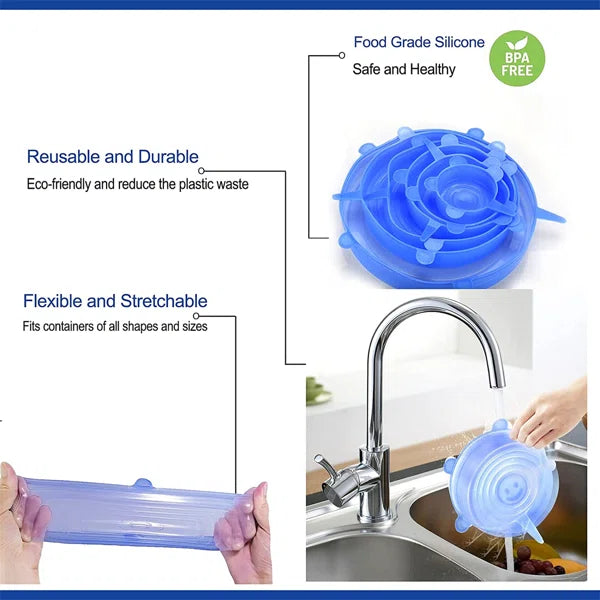 The HUA™ Stretchable Silicone Lids (PACK OF 6)