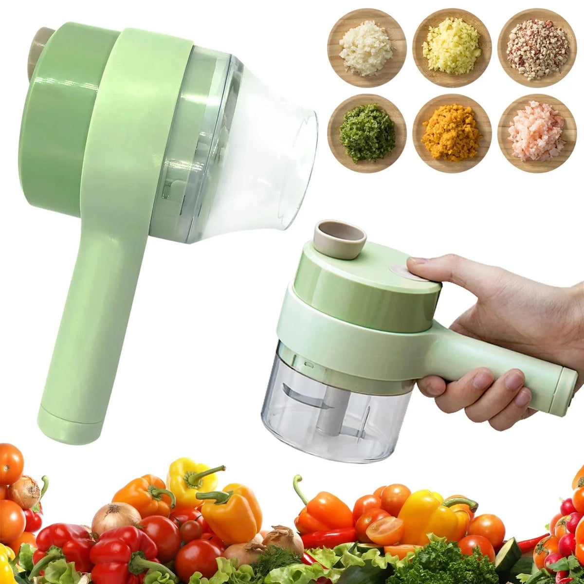 The HUA™ Multi-Prep 4-in-1 Handheld Food Processor