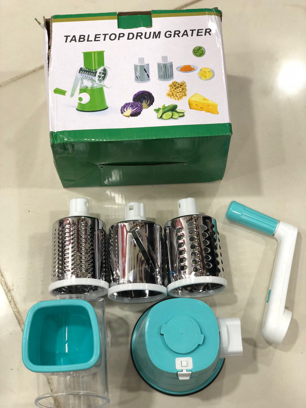 The HUA™ 3-in-1 Tabletop Drum Grater