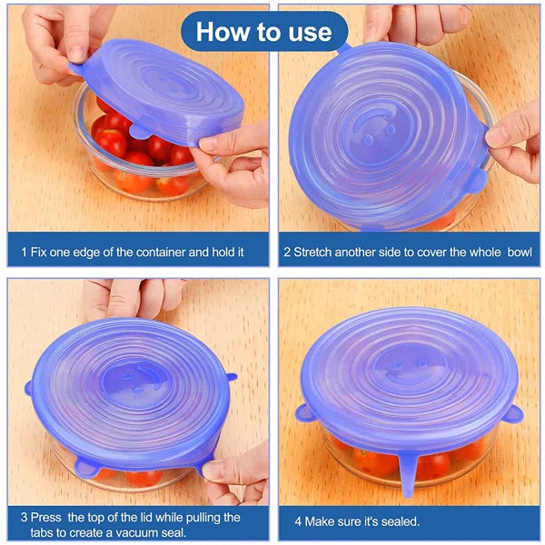 The HUA™ Stretchable Silicone Lids (PACK OF 6)
